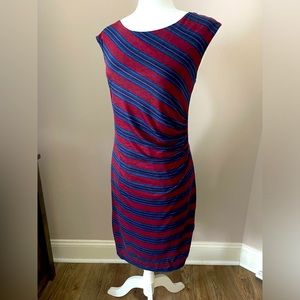 LOFT Knit Dress, Size M, Ruching at waist, Lined